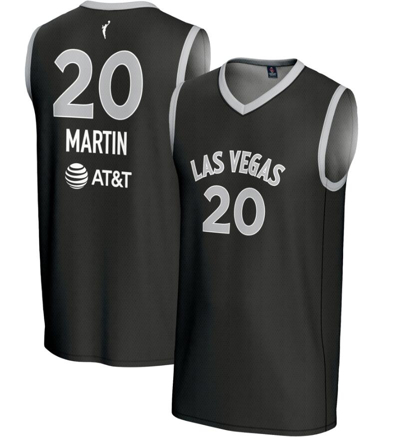 Men Unisex GameDay Greats #20 Kate Martin Black Las Vegas Aces Lightweight black Basketball Jersey